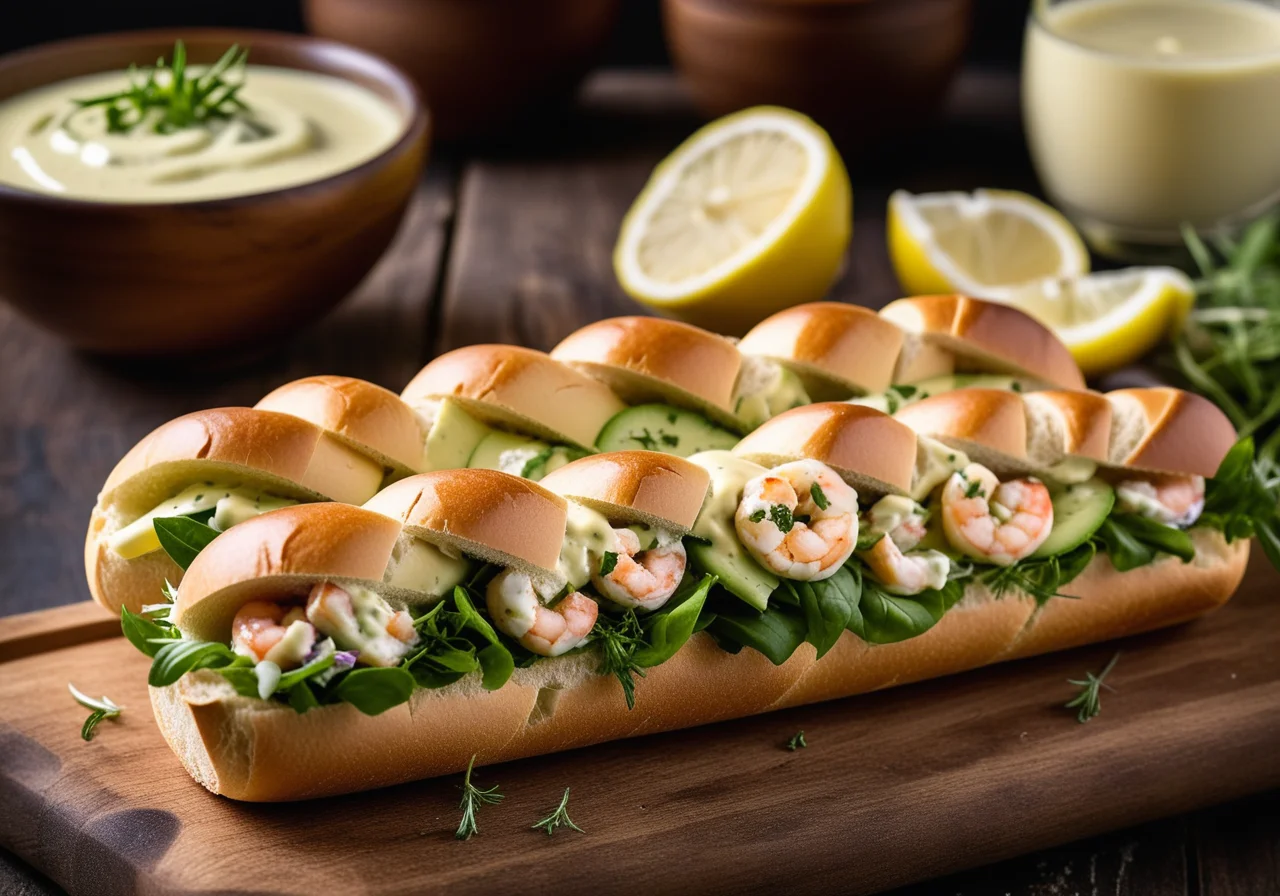 Baguette Brötchen with Shrimp Salad