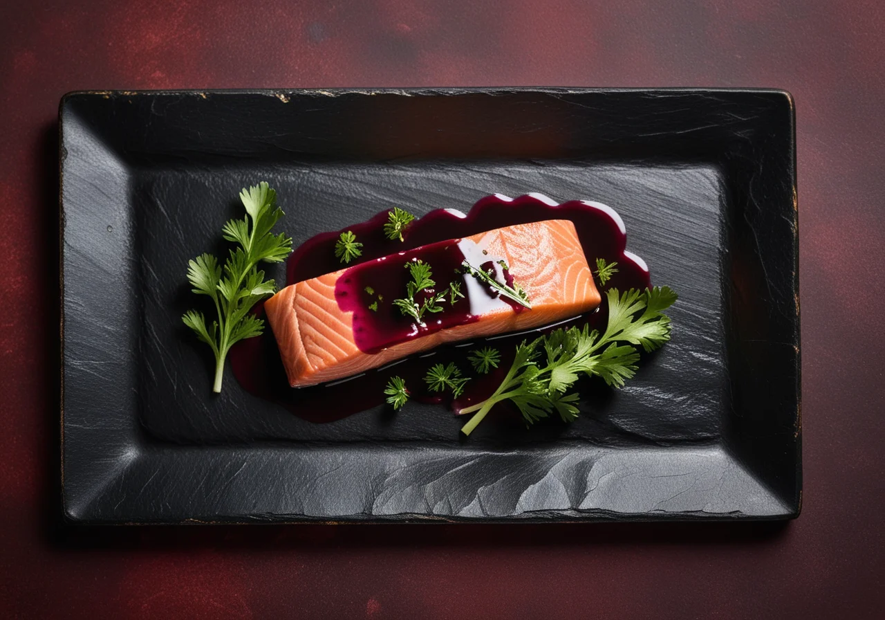 Salmon with Red Wine Sauce