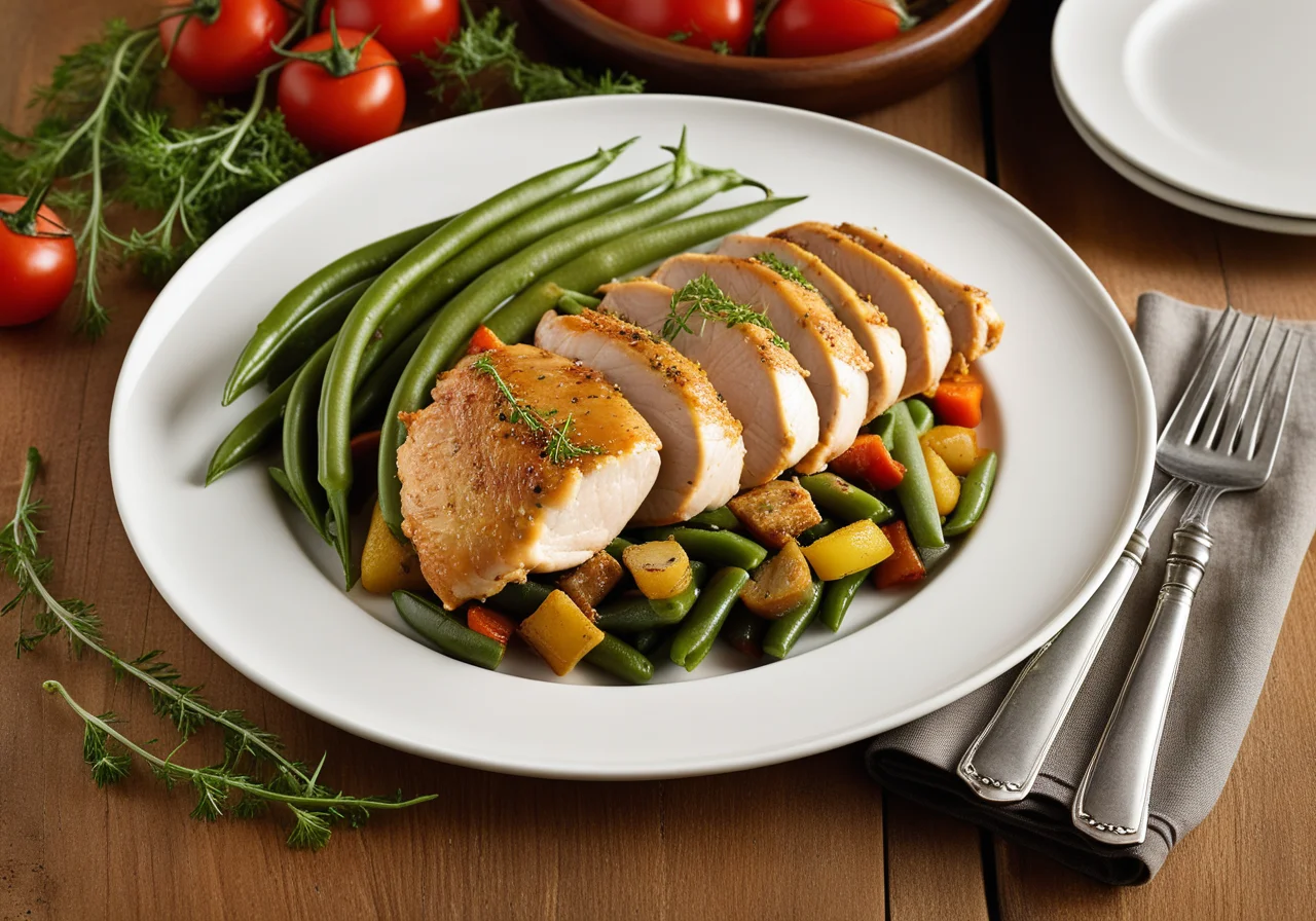 Stuffed Chicken Fillets with Beans