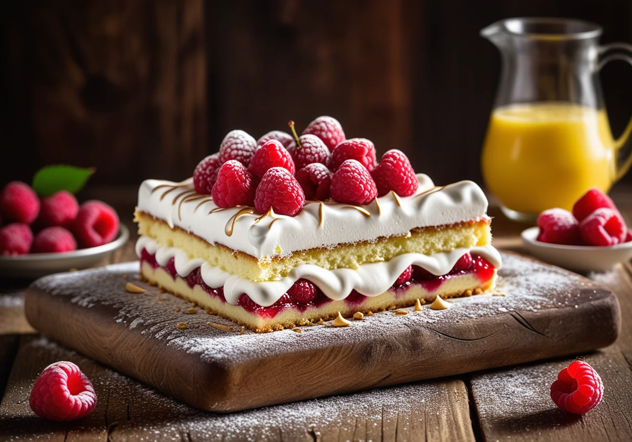Raspberry Cake with Meringue