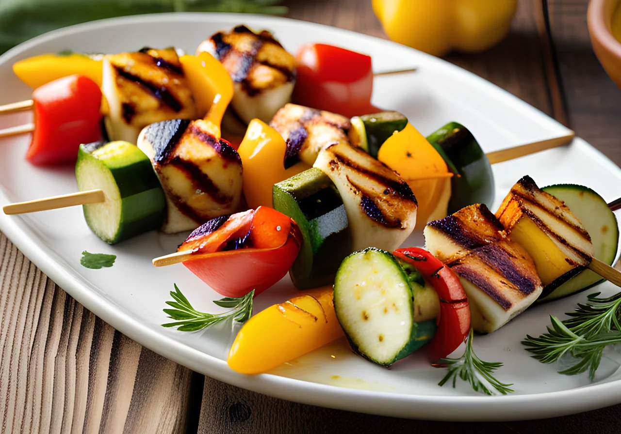 Halloumi Vegetable Skewers