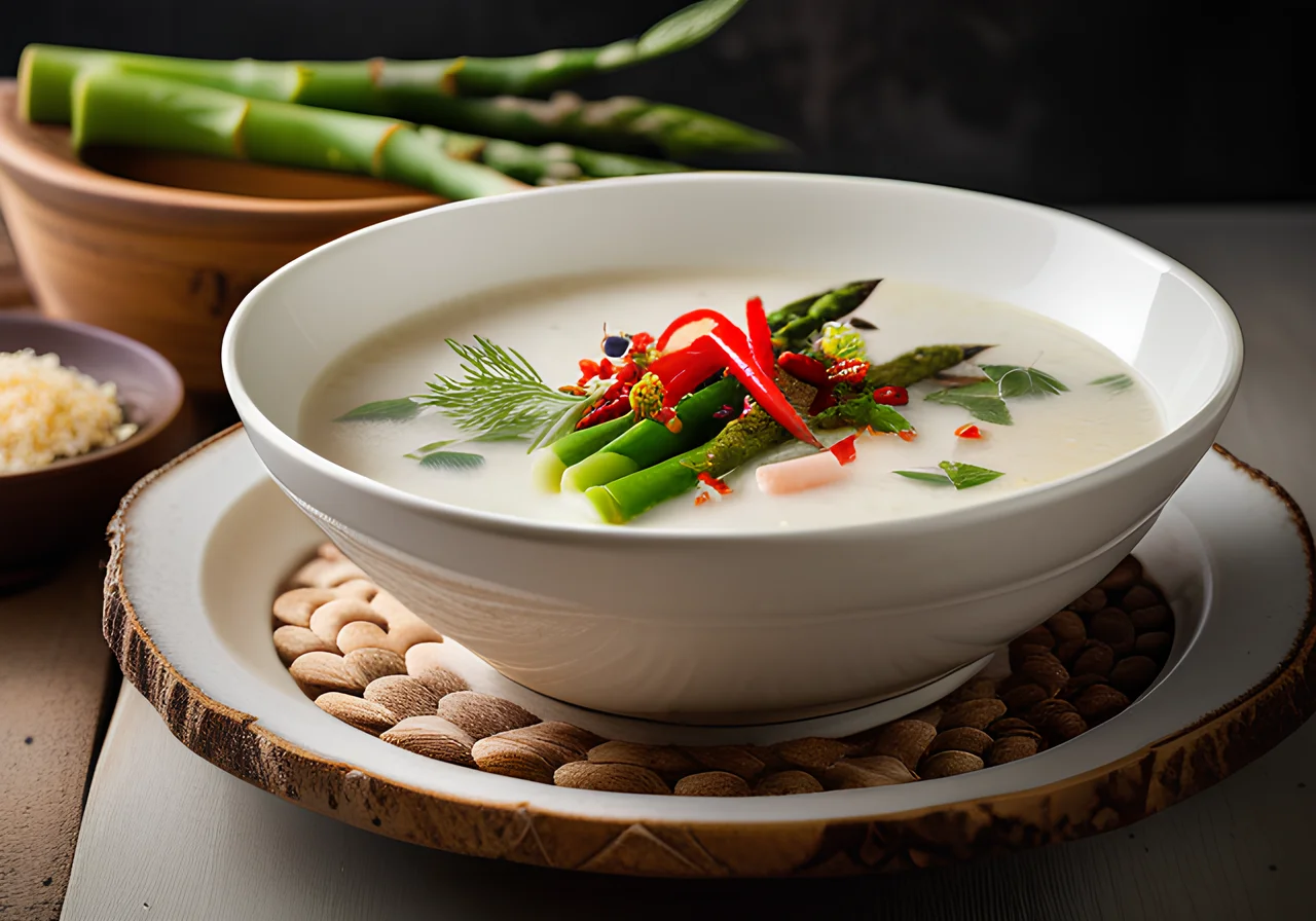 Coconut Fish Soup with Asparagus and Lemon