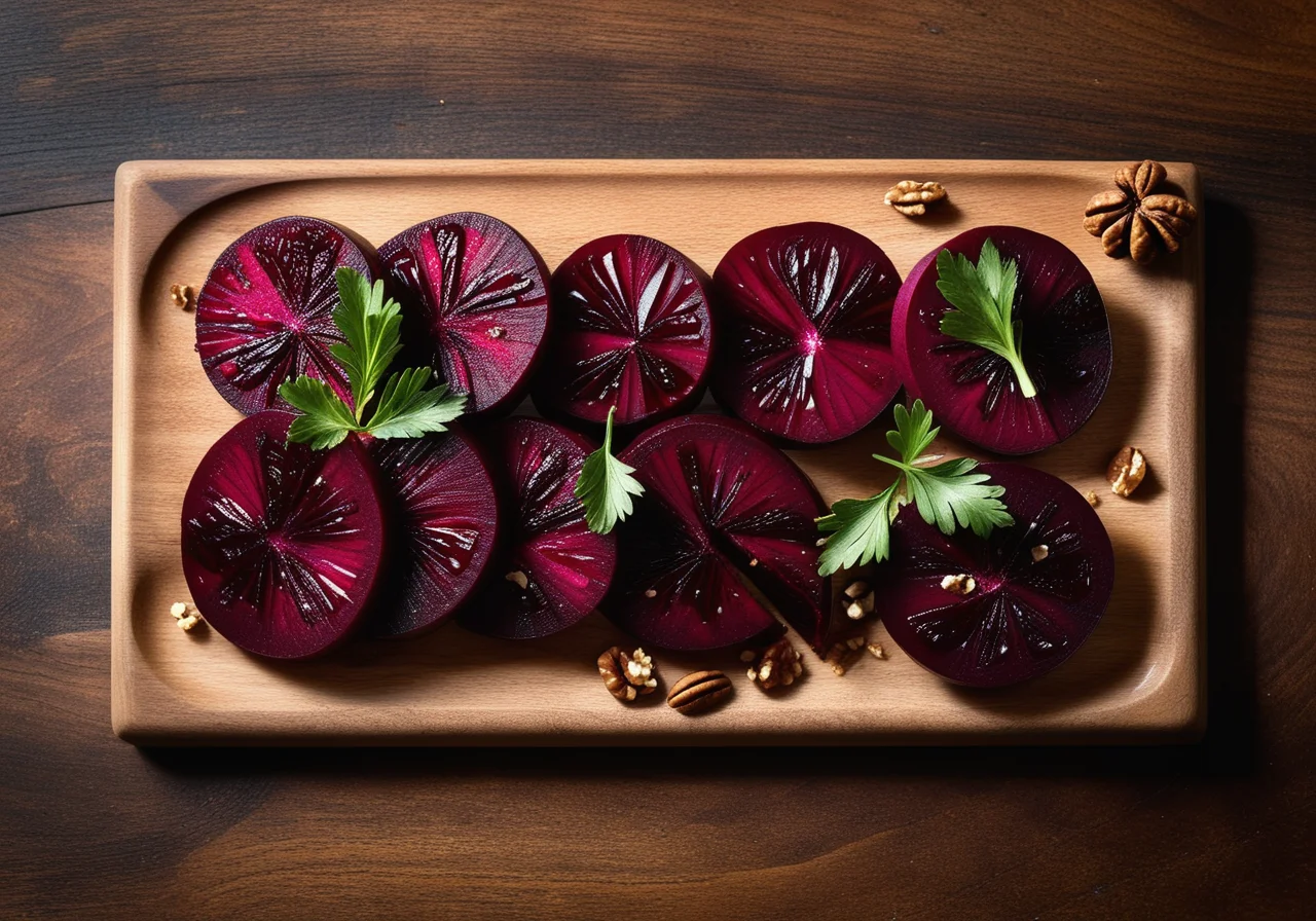 Glazed Beetroot with Ginger and Walnuts