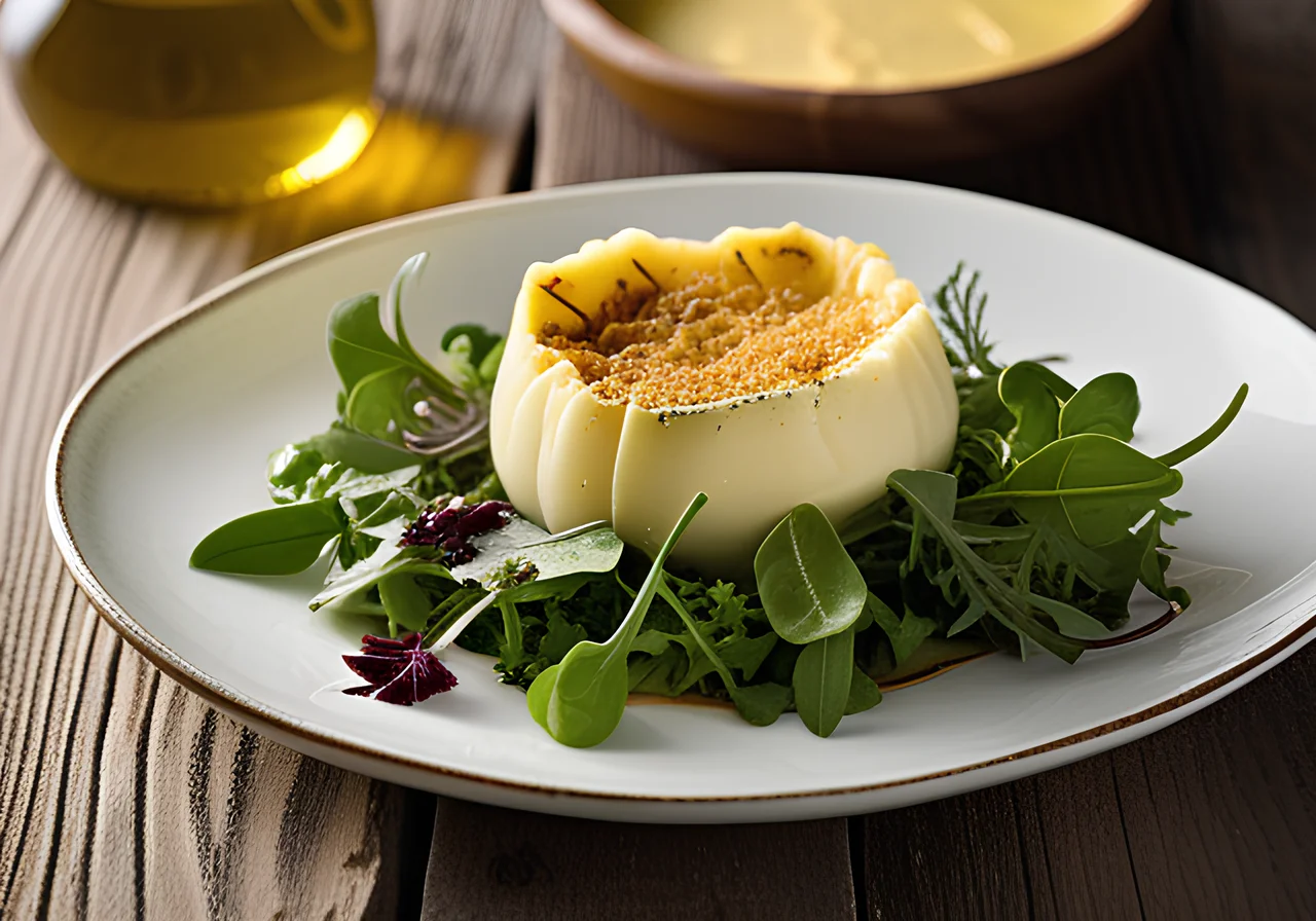 Baked Cheese with Herb Crust