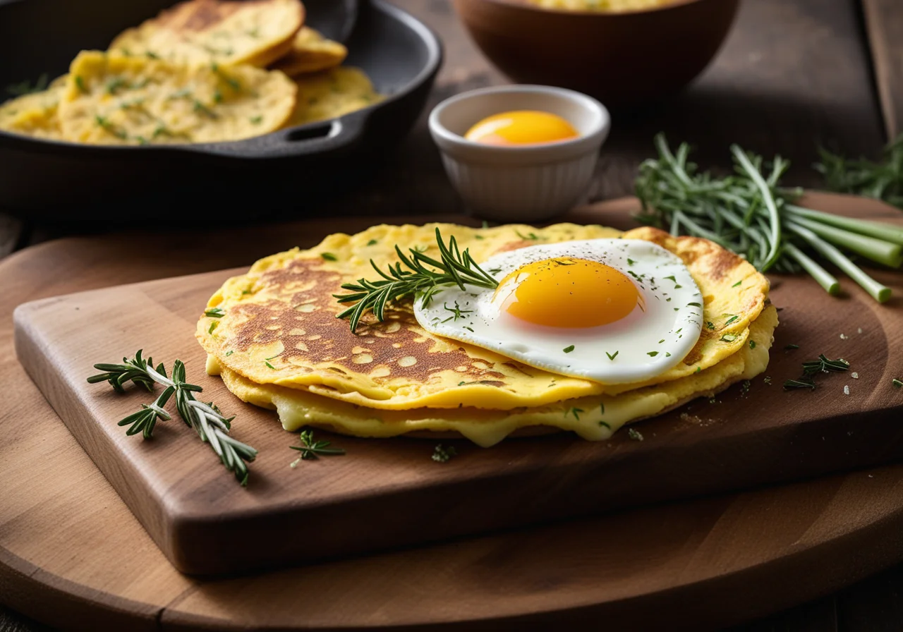Rustic Omelette with Leeks and Herbs