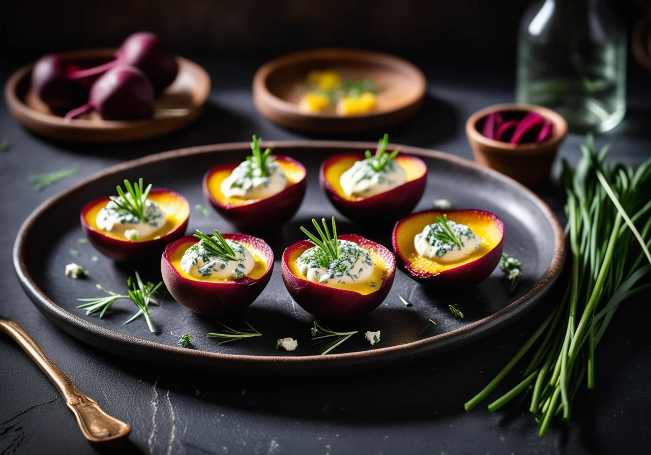 Roquefort‑Filled Beetroot Cups