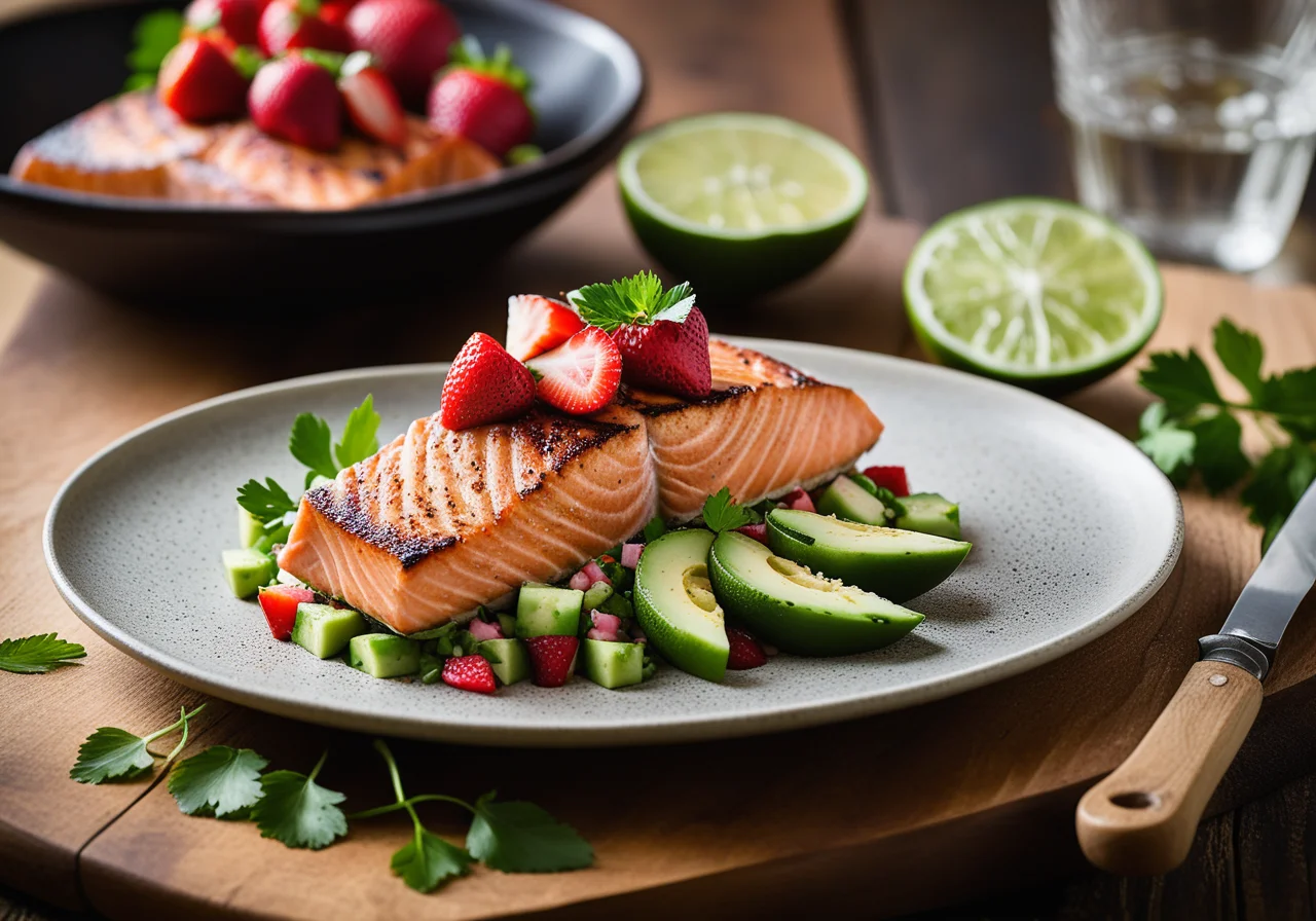 Salmon with Strawberries