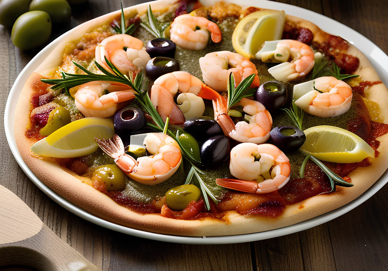 Shrimp Pizza with Artichoke Hearts