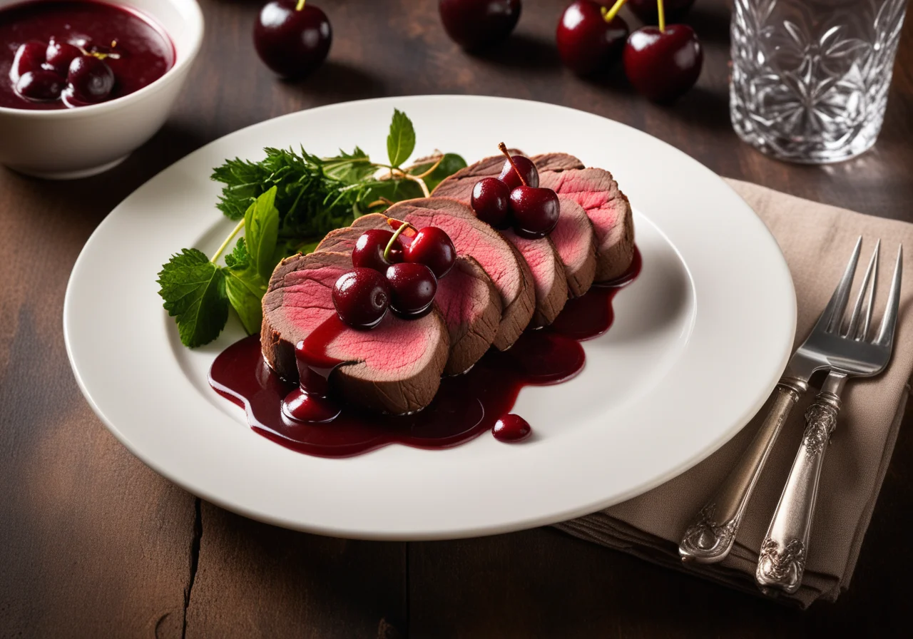 Deer Tenderloin with Cherry Sauce