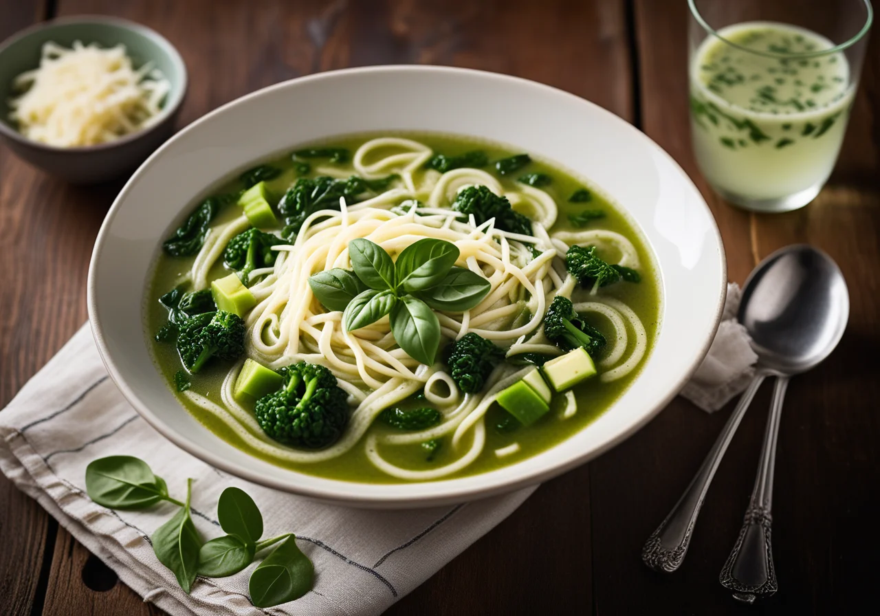 Green Vegetable Soup with Noodles