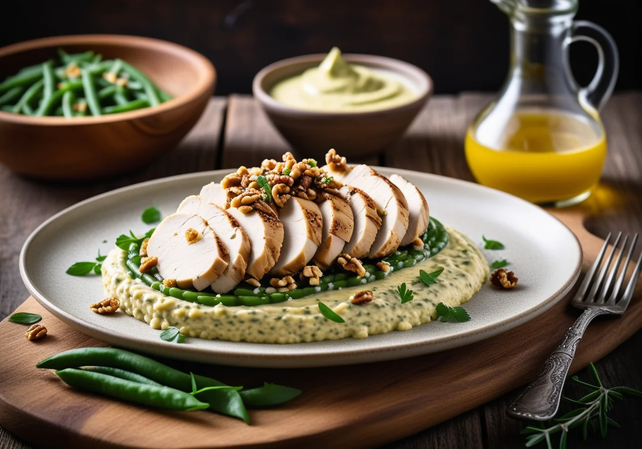 Chicken Breast with Millet and Green Bean Puree