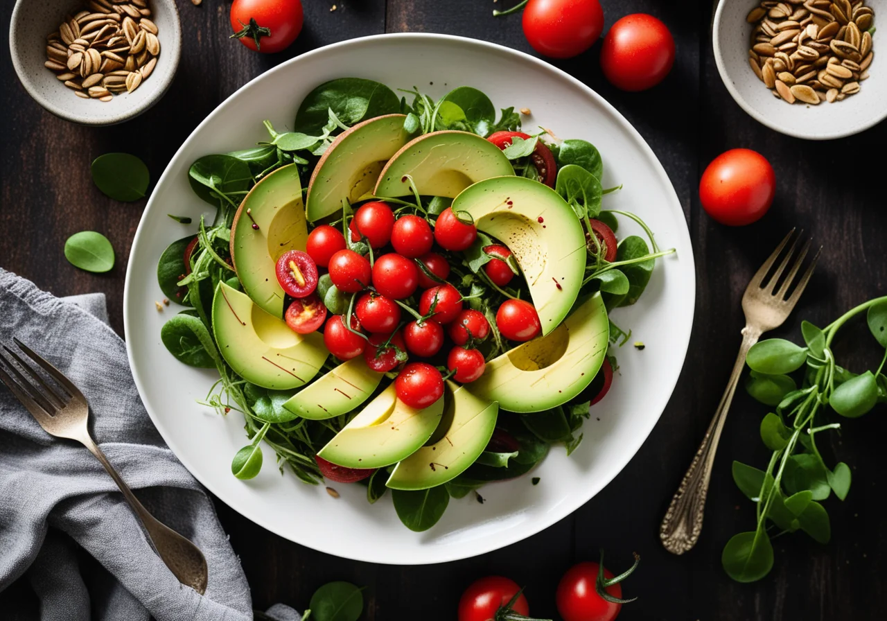 Salad with Tomatoes and Avocado