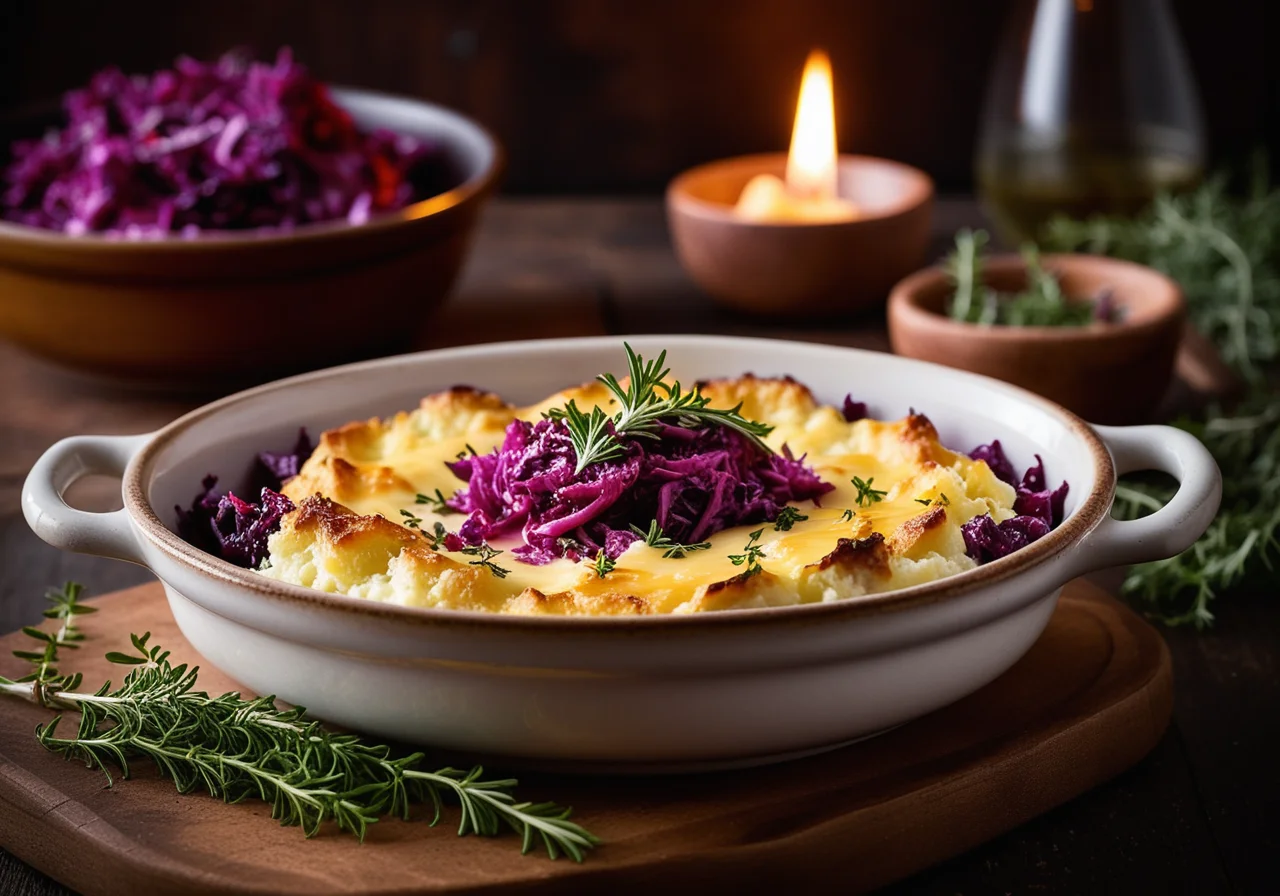 Red Cabbage Potato Gratin