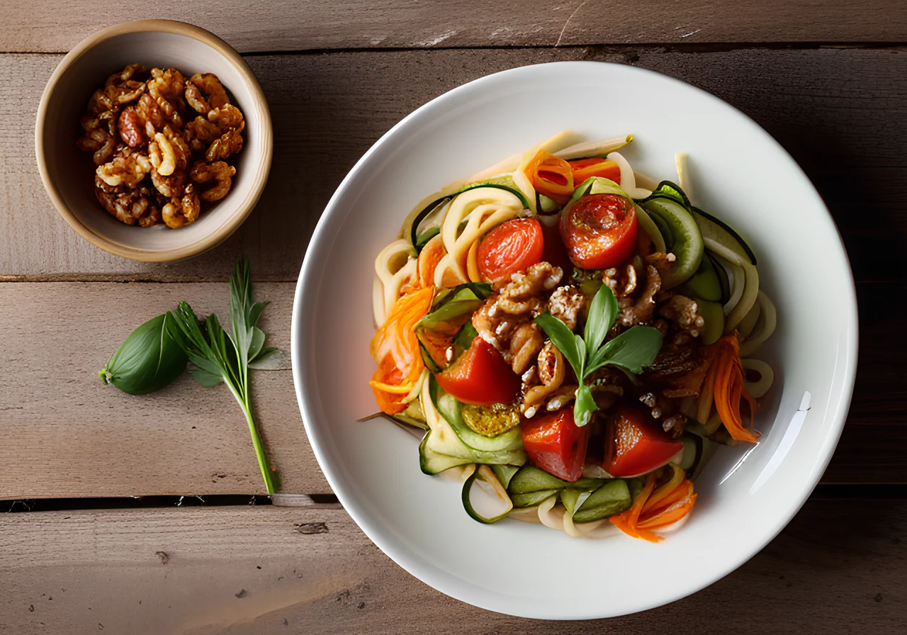 Noodles with Walnut-Tomato Sauce