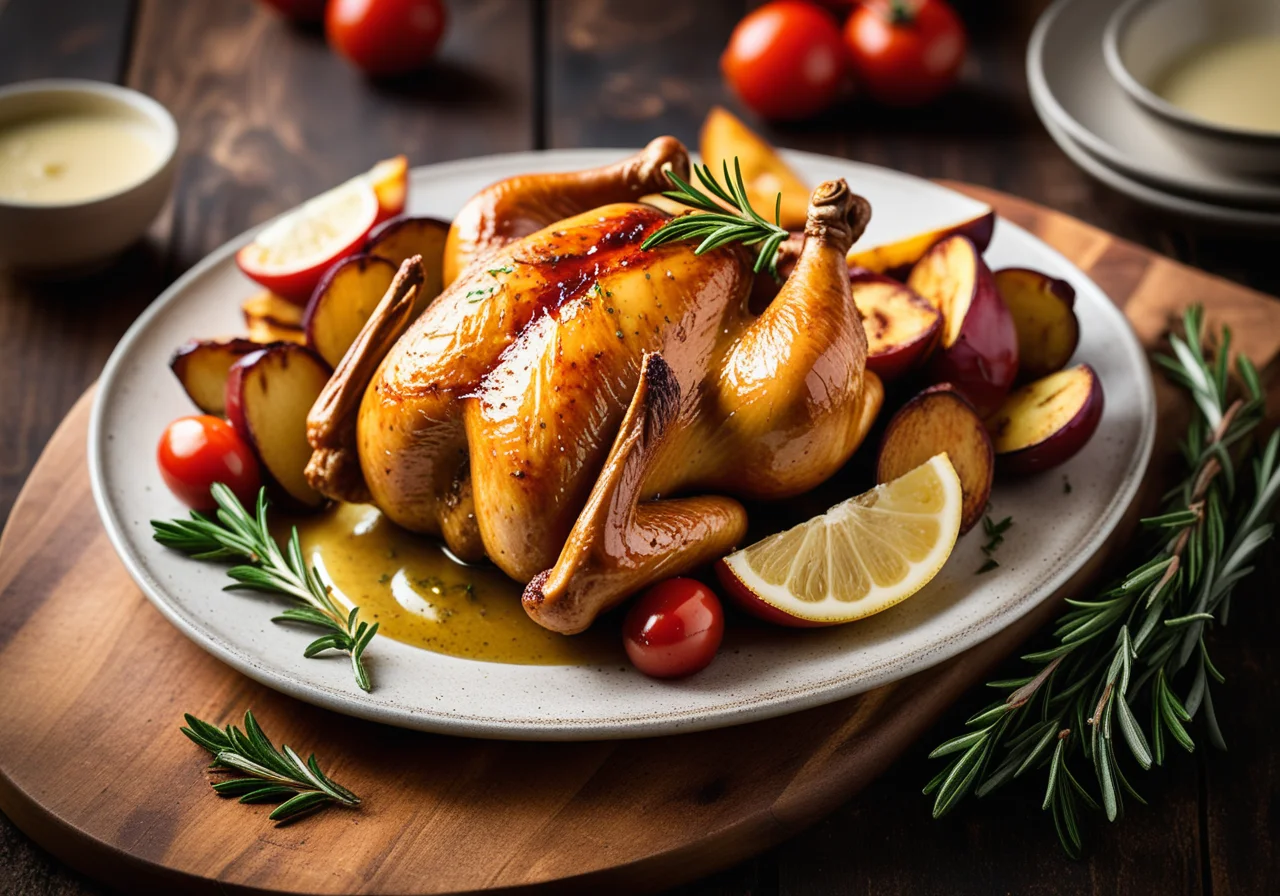 Lemon Chicken with Potatoes and Tomatoes