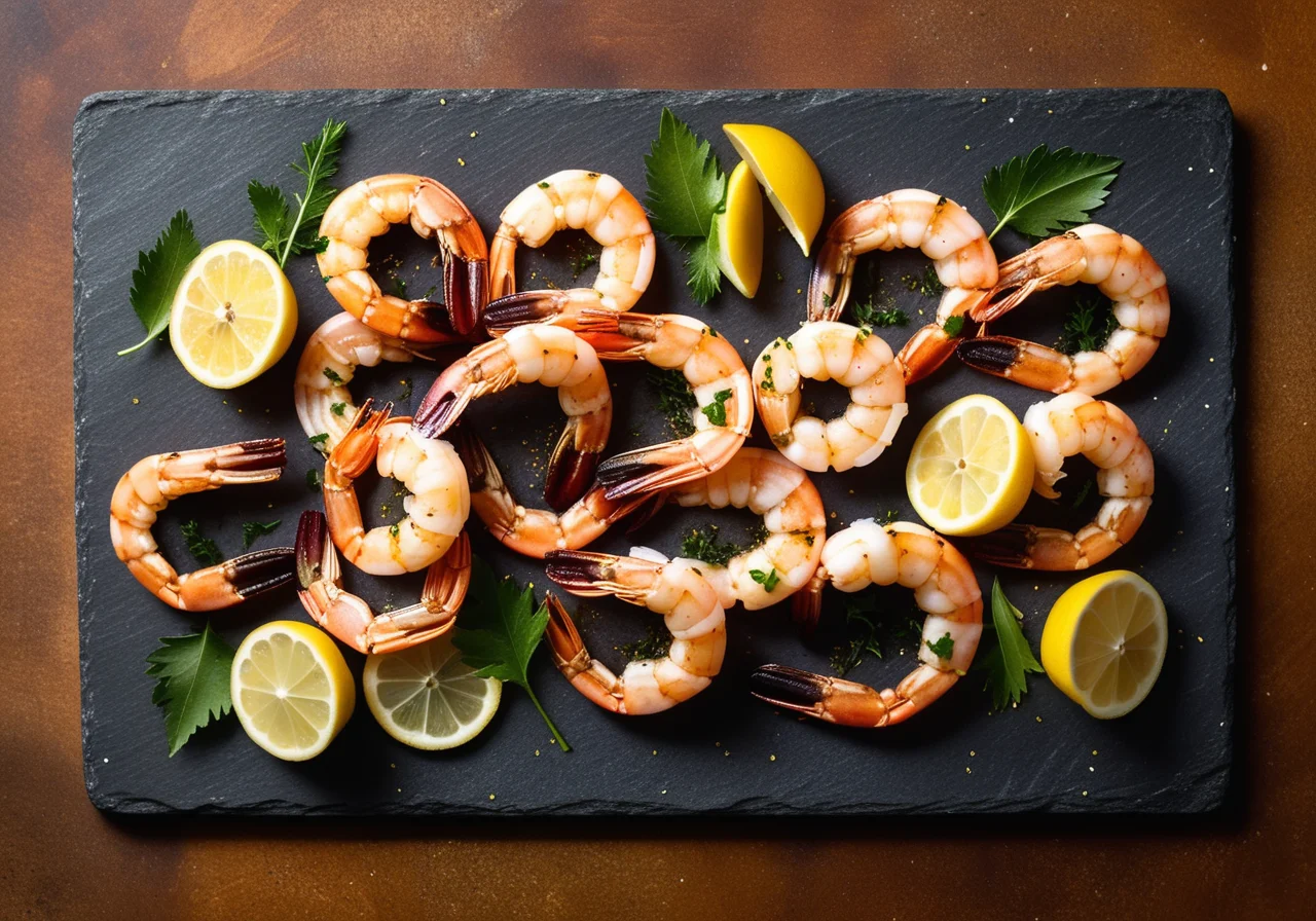 Grilled Shrimp with Lemon Slices