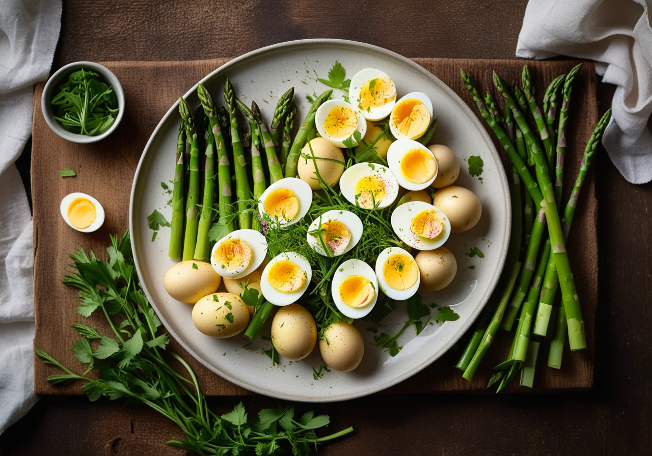 Potato Salad with Egg and Asparagus