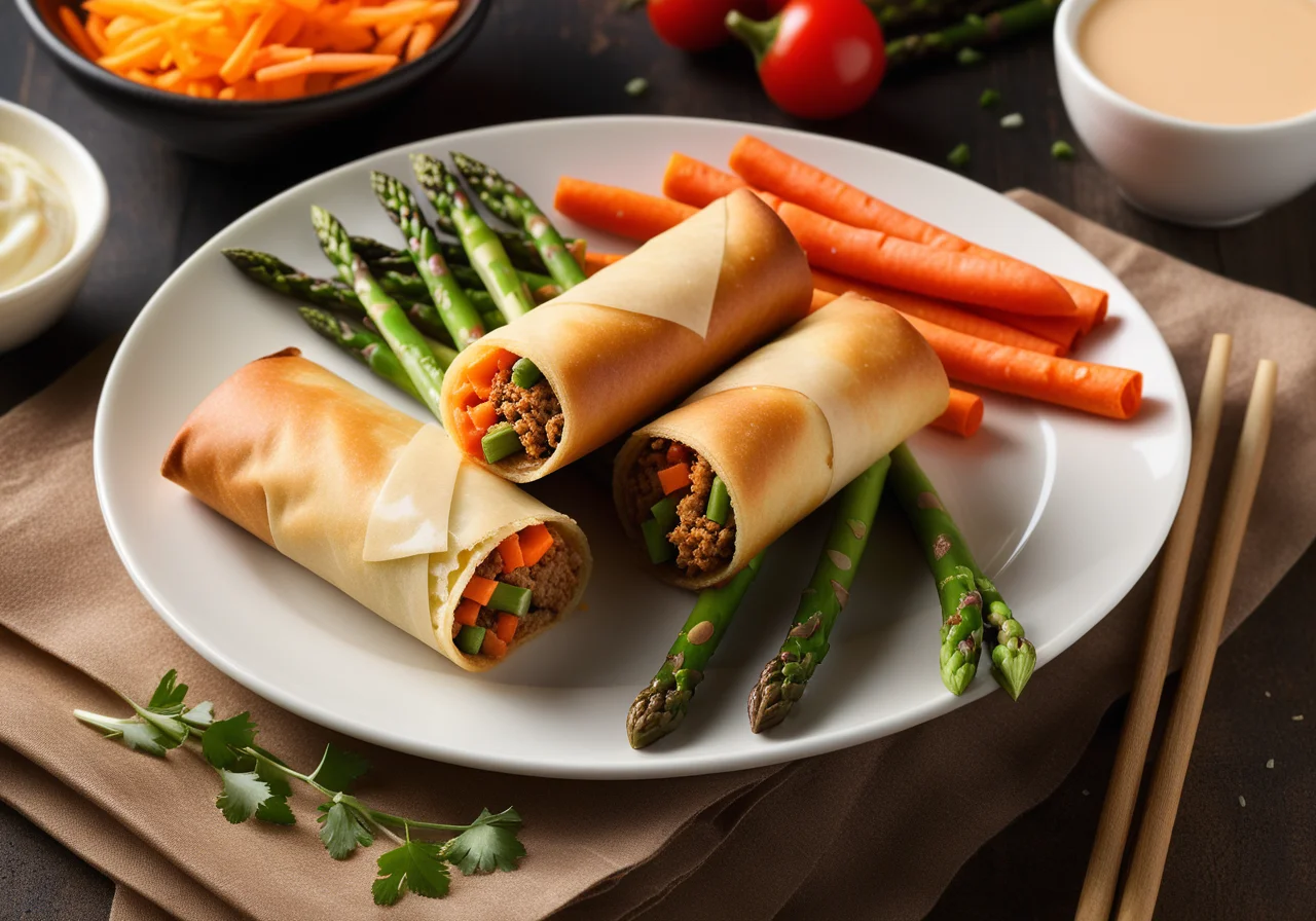 Egg Roll with Asparagus and Carrots