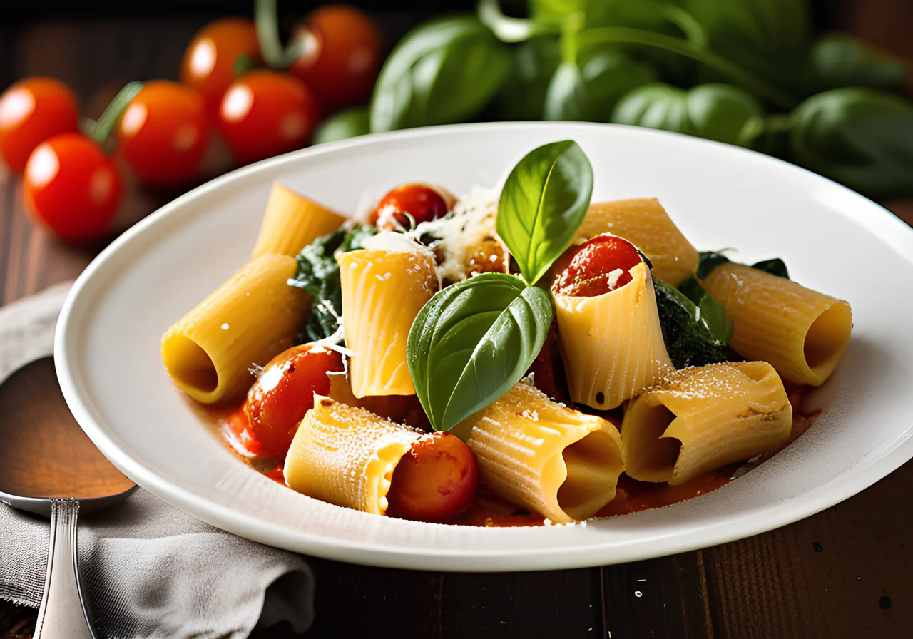 Spinach and Cherry Tomato Pasta