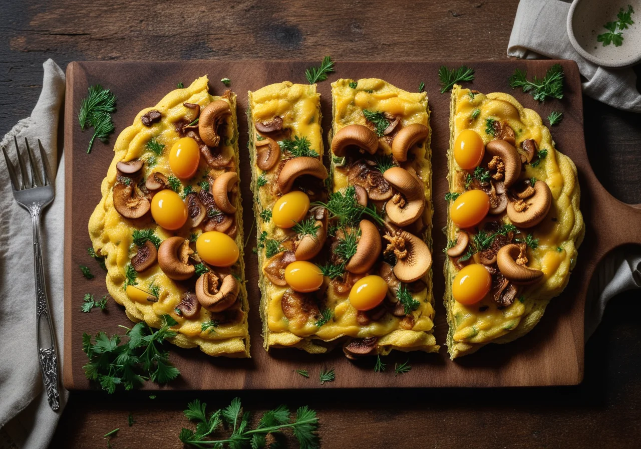 Omelett mit Steinpilzen