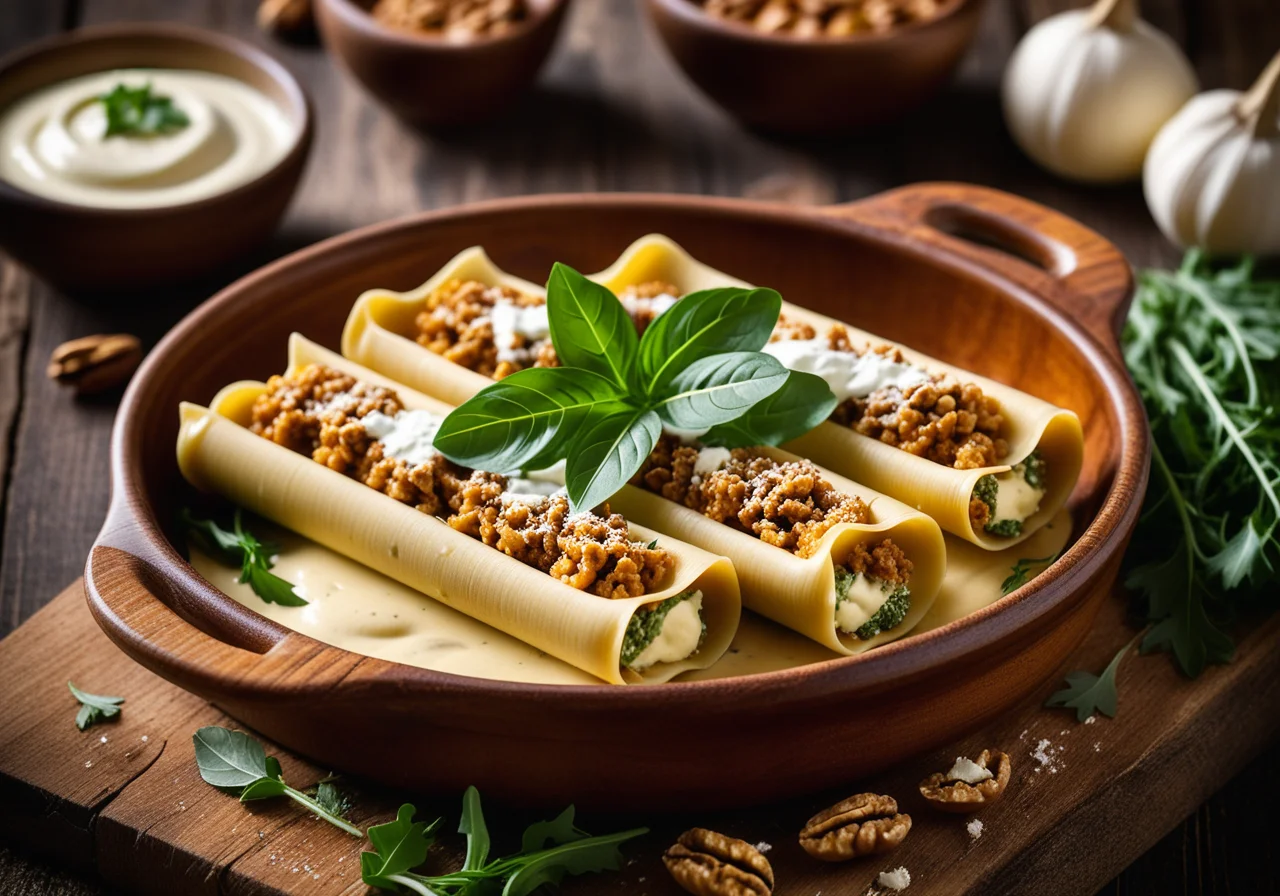 Cannelloni with Cheese Cream Filling