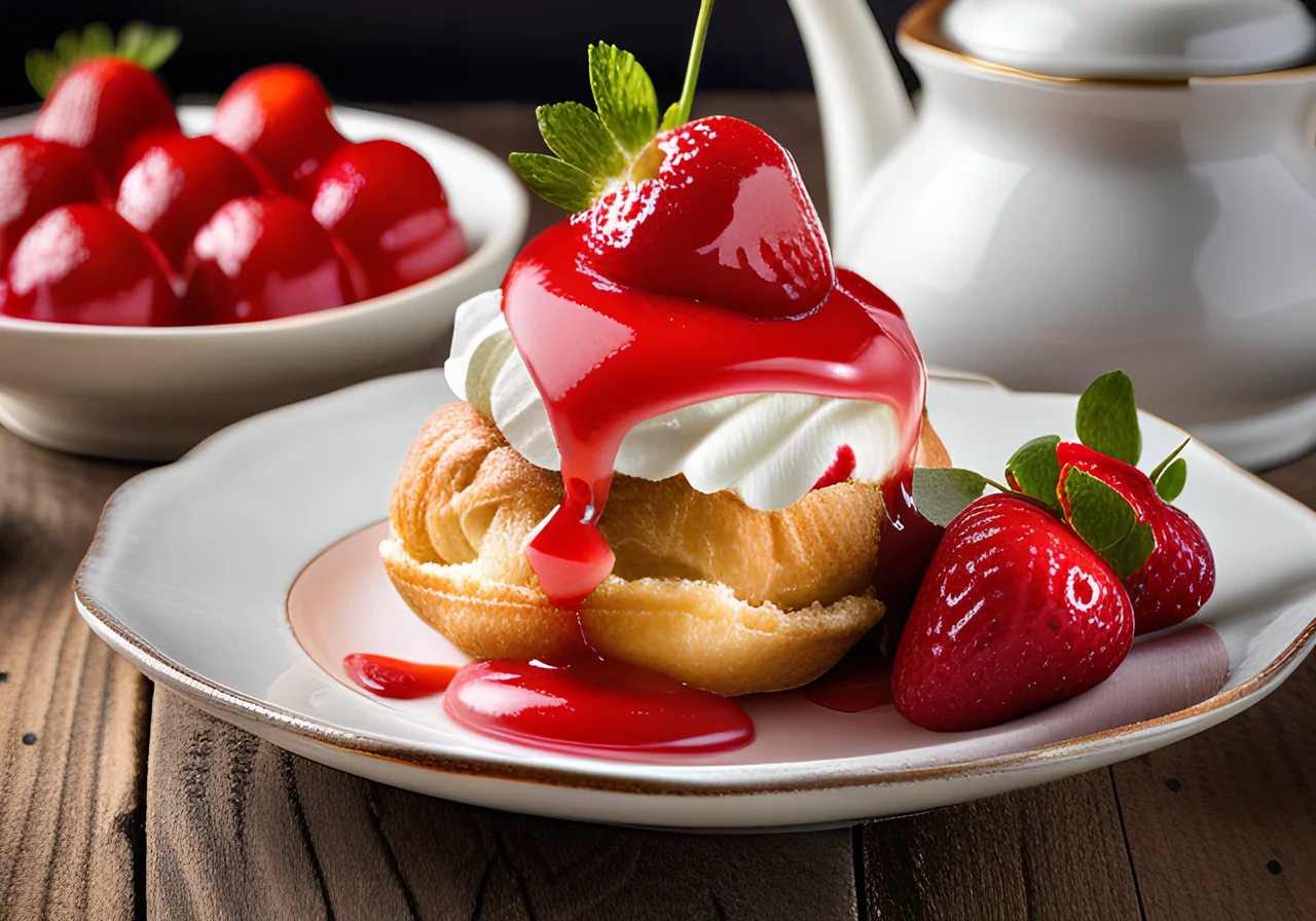 Profiteroles with Whipped Cream