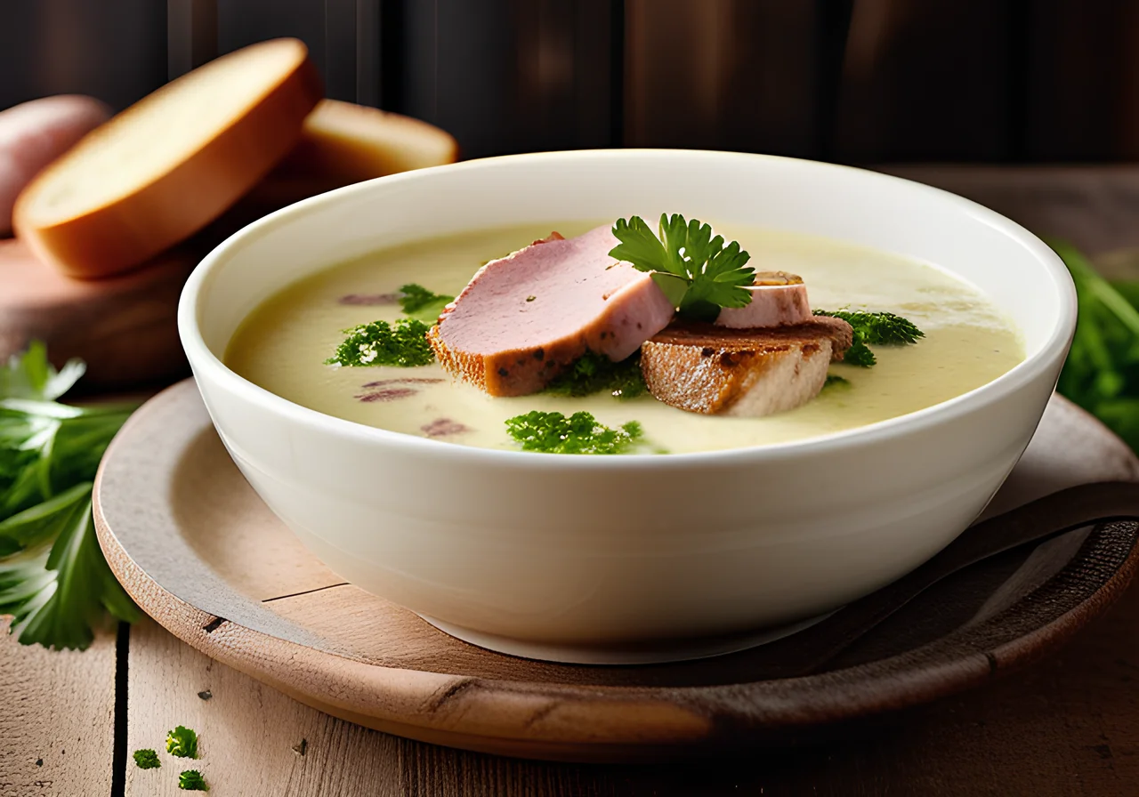 Potato Soup with Leeks and Pork Sausage