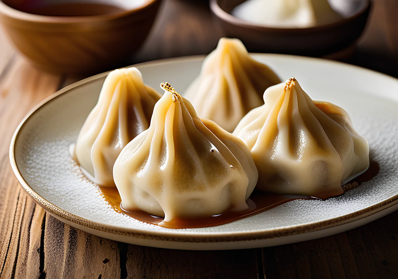 Steamed Dumplings with Vanilla Sauce