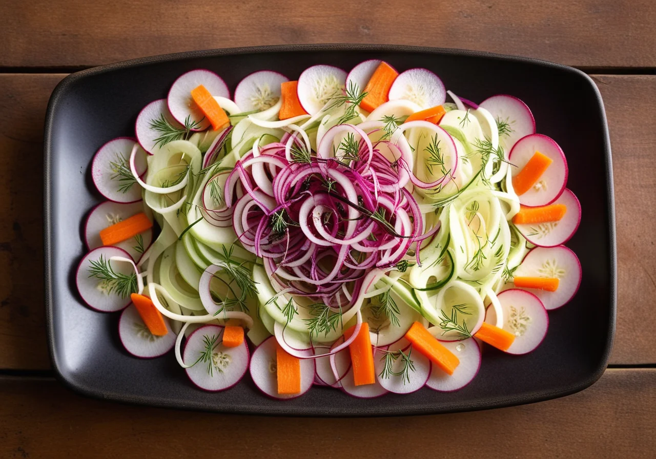 Fennel Salad with Carrots, Red Onions and Radishes