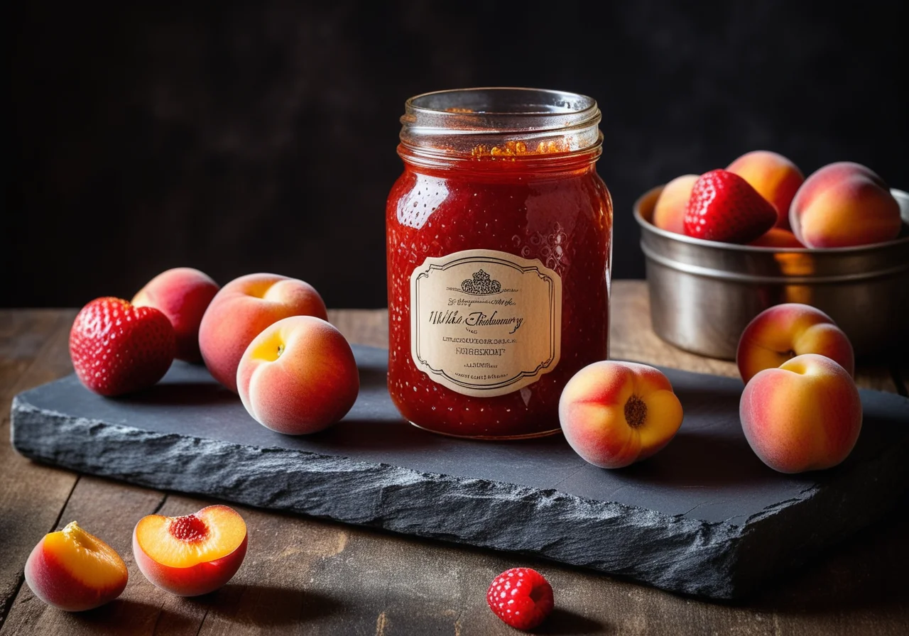 Peach Wild Strawberry Jam