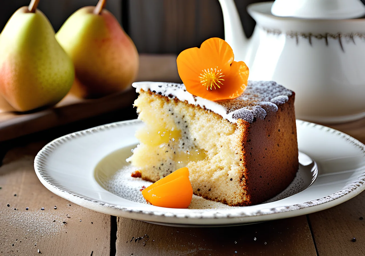 Poppy Seed Pear Cake