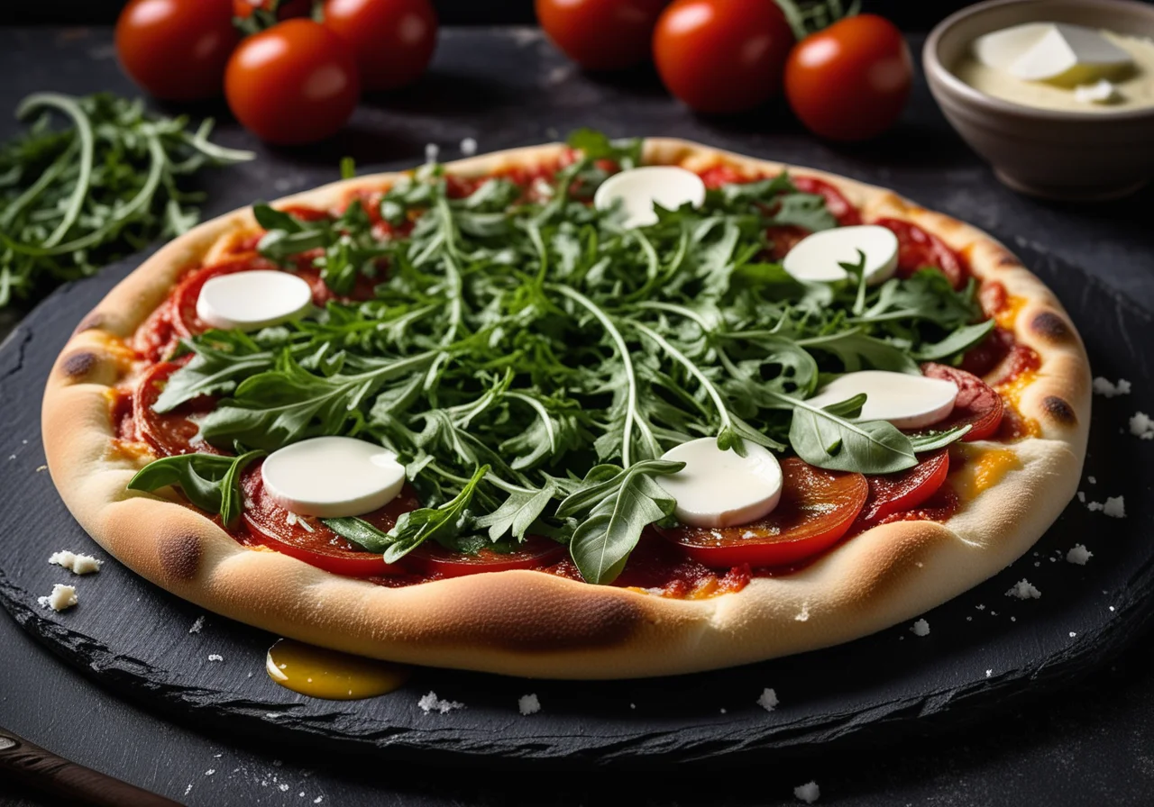 Pizza Margherita with Arugula