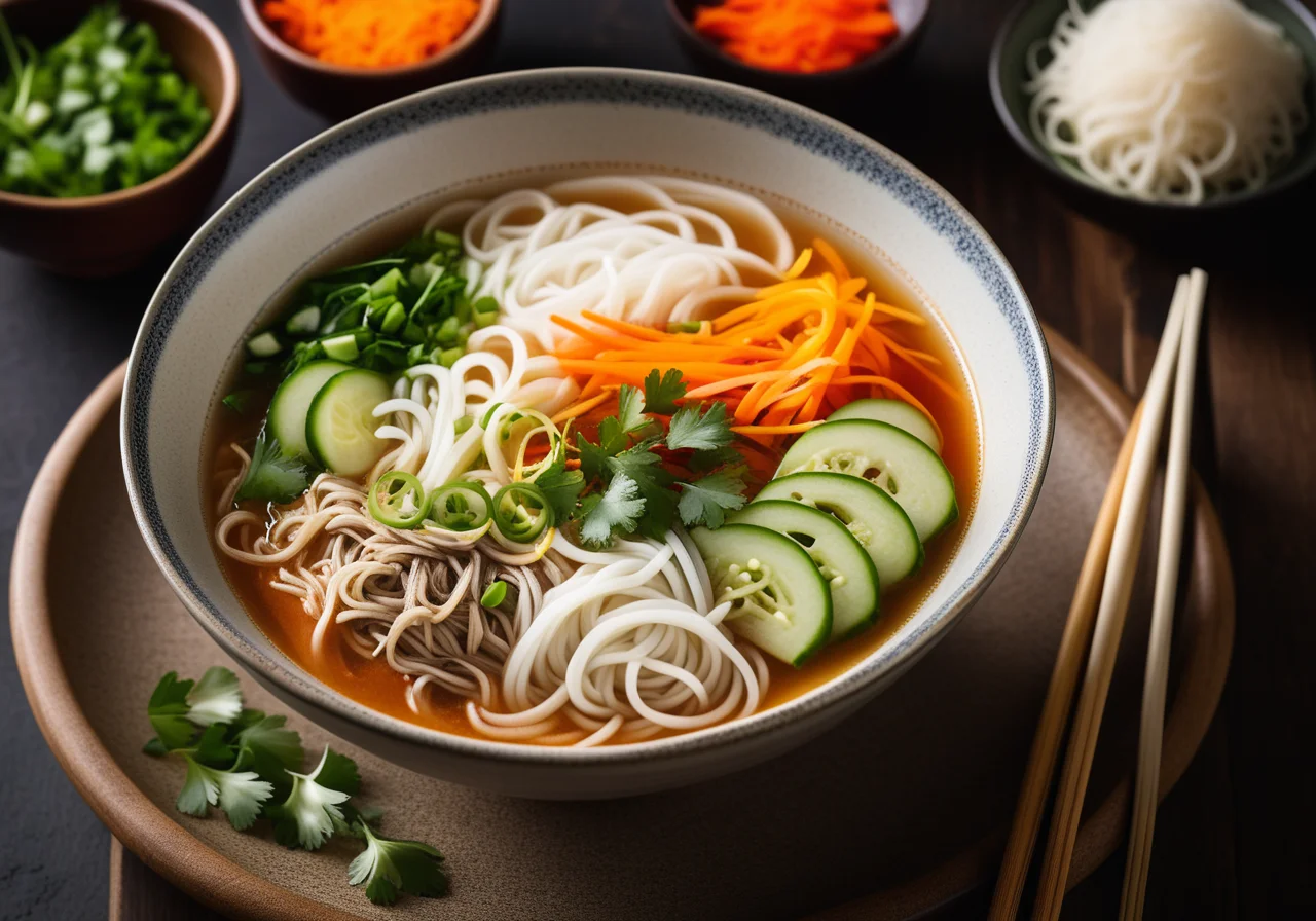 Rice Noodle Vegetable Soup