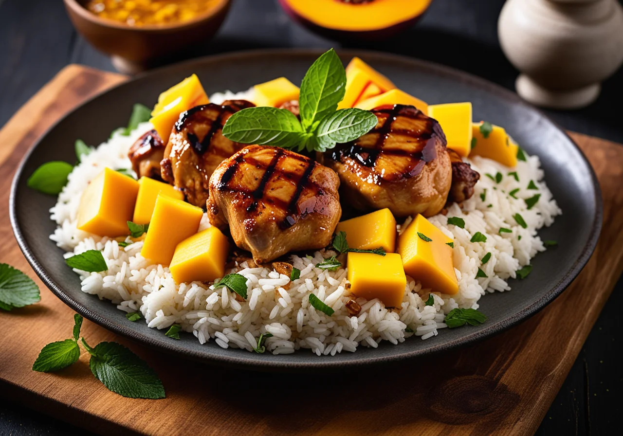 Chicken Thighs with Dates, Mango and Curry