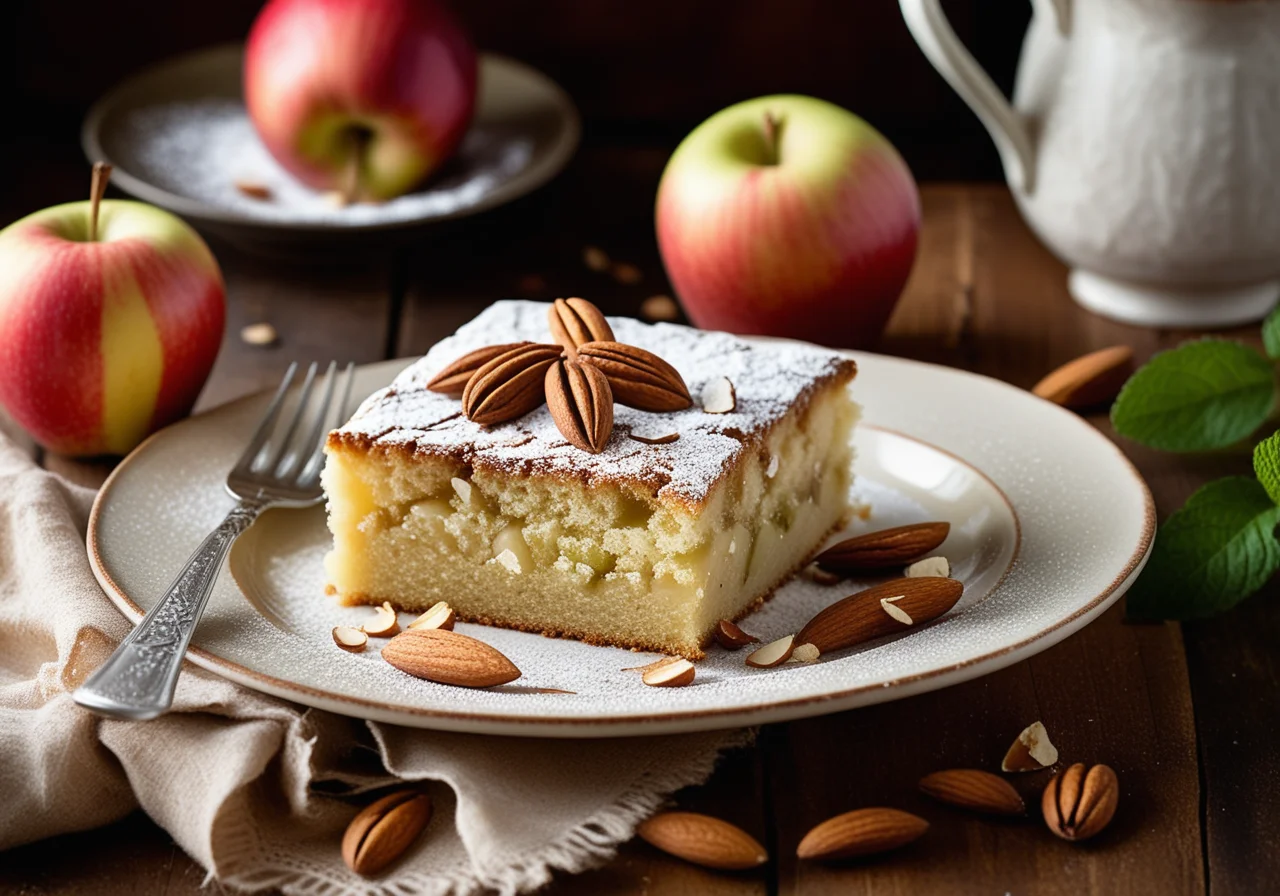 Simple Apple Cake with Almonds