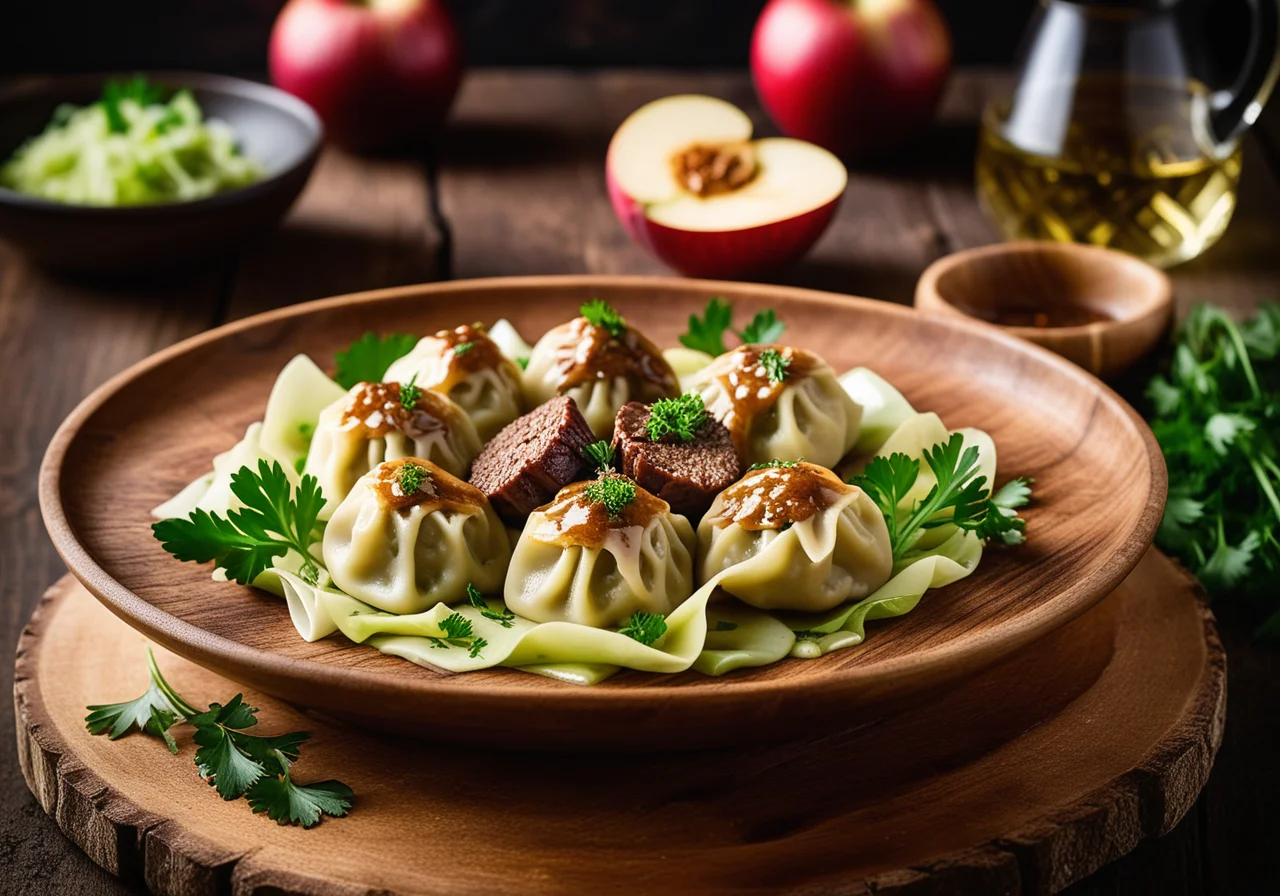Cabbage Salad with Veal Liver Dumplings
