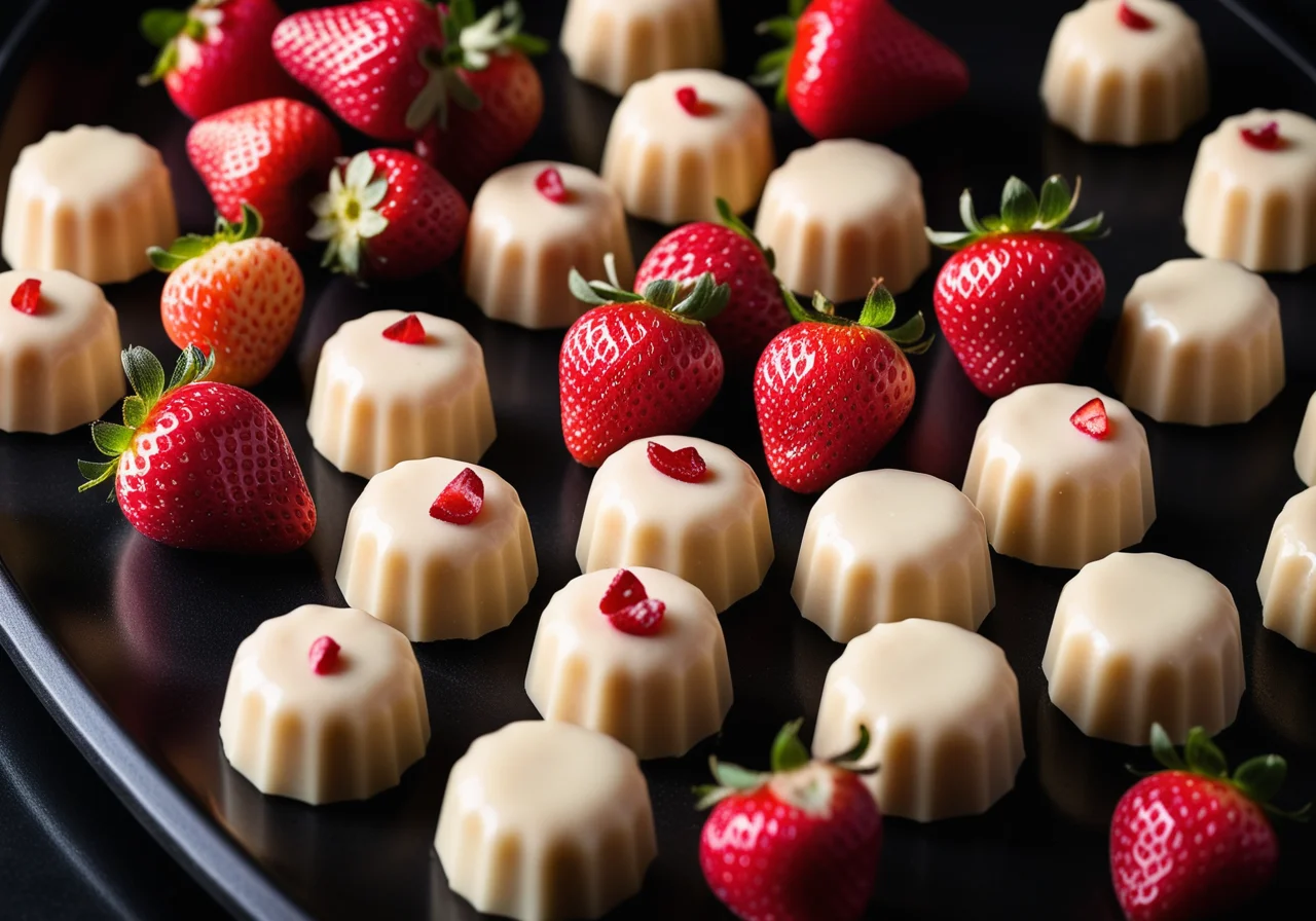 White Chocolate Strawberry Pralines