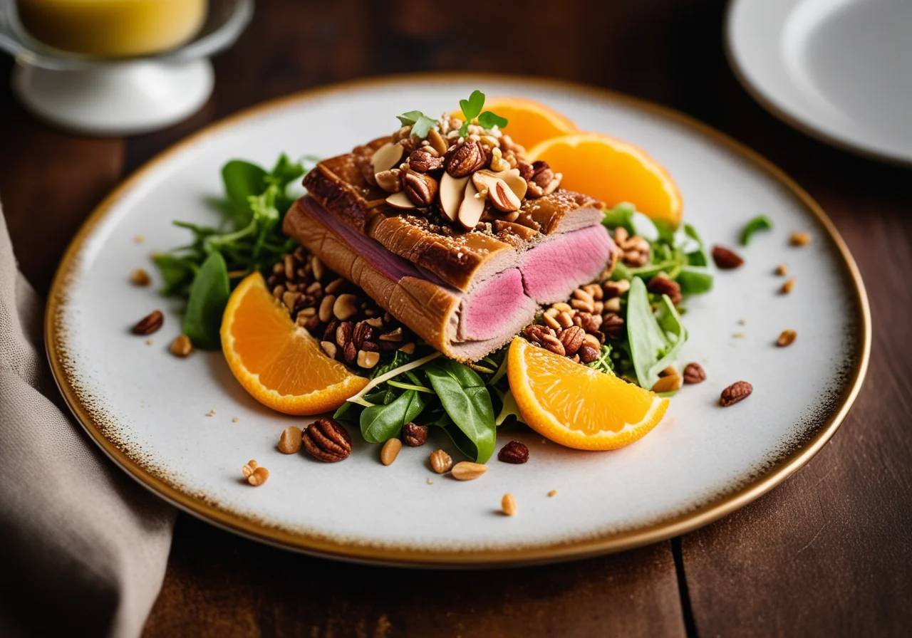 Duck Breast with Lentil Salad in Puff Pastry