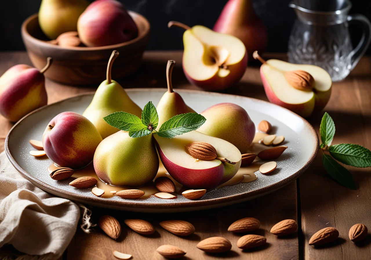 Oven‑baked Pear Halves with Almonds