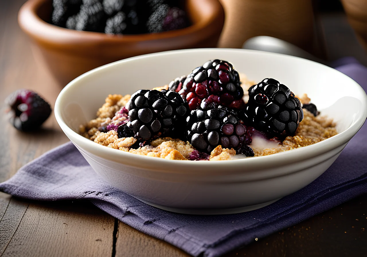 Baked Oats with Blackberries