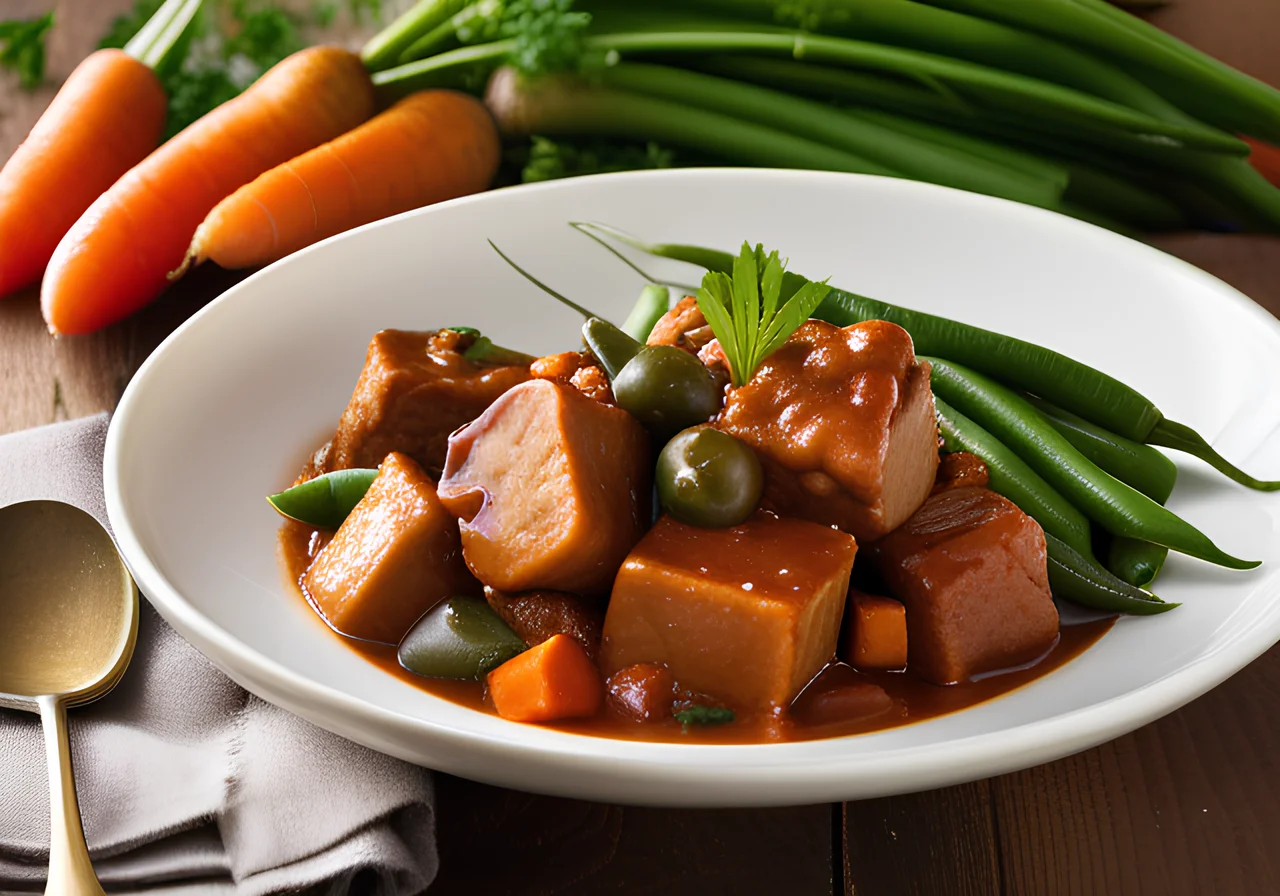Seitan Goulash with Beans