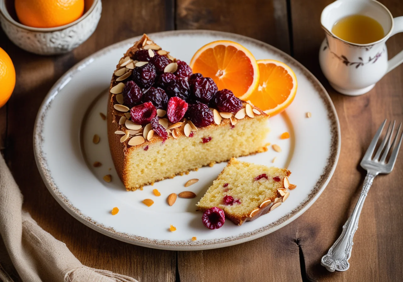 Orange Fruit Cake with Almonds