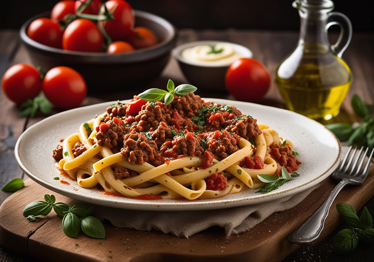Pasta with Ground Meat Sauce