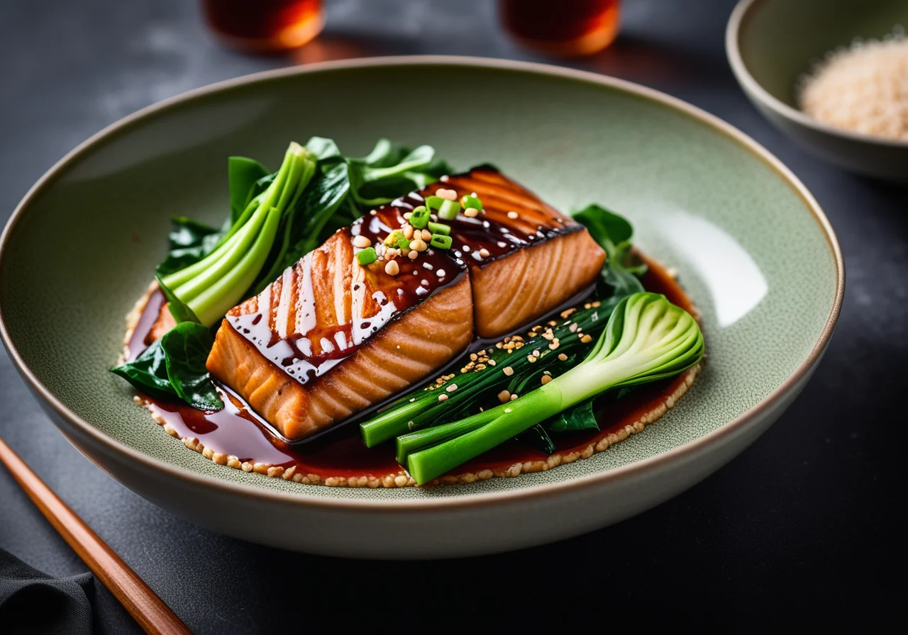Spicy Teriyaki Salmon with Pak Choy