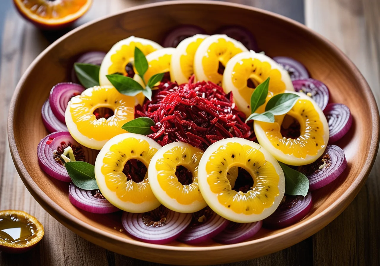 Orange Onion Salad with Passion Fruit