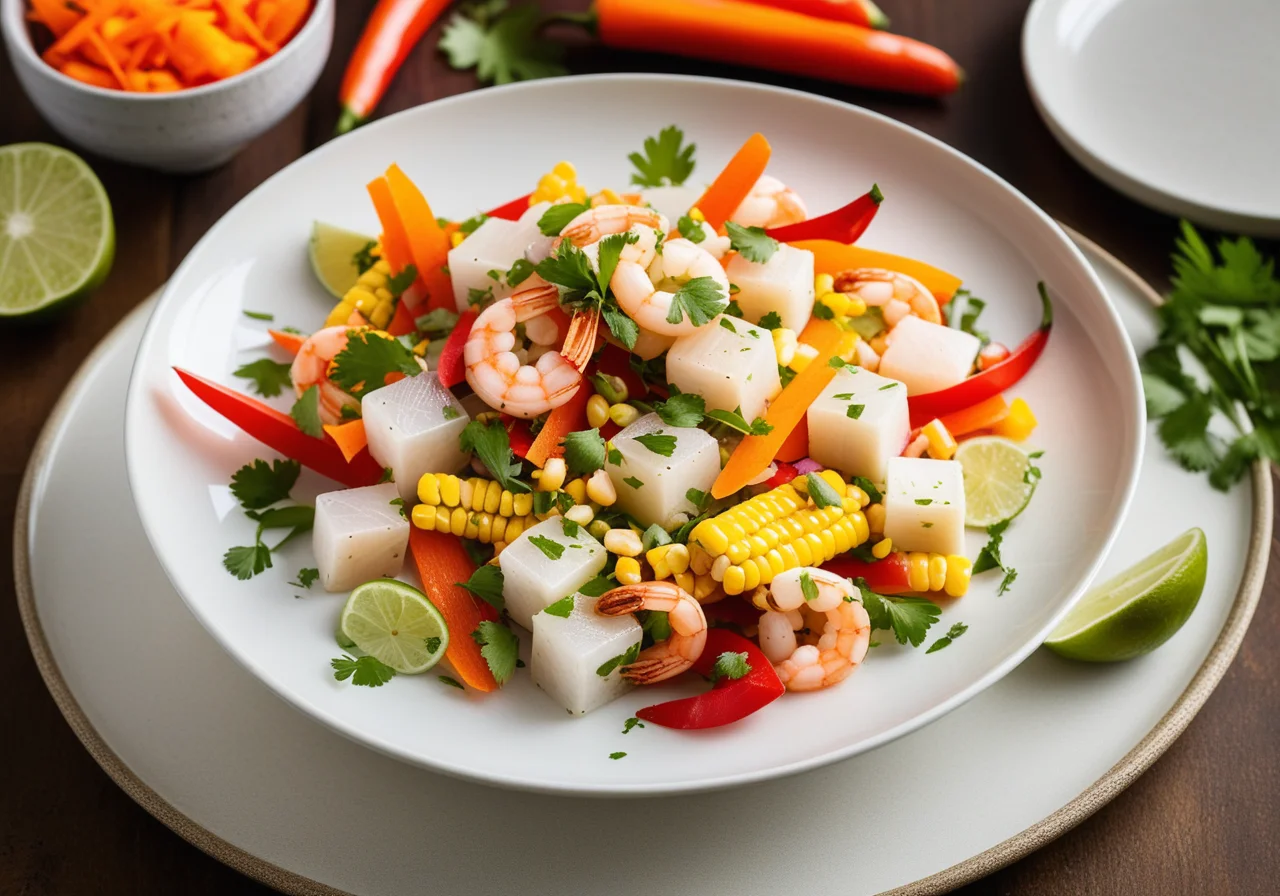Ceviche with Tilapia, Garlic, Onions and Bell Pepper