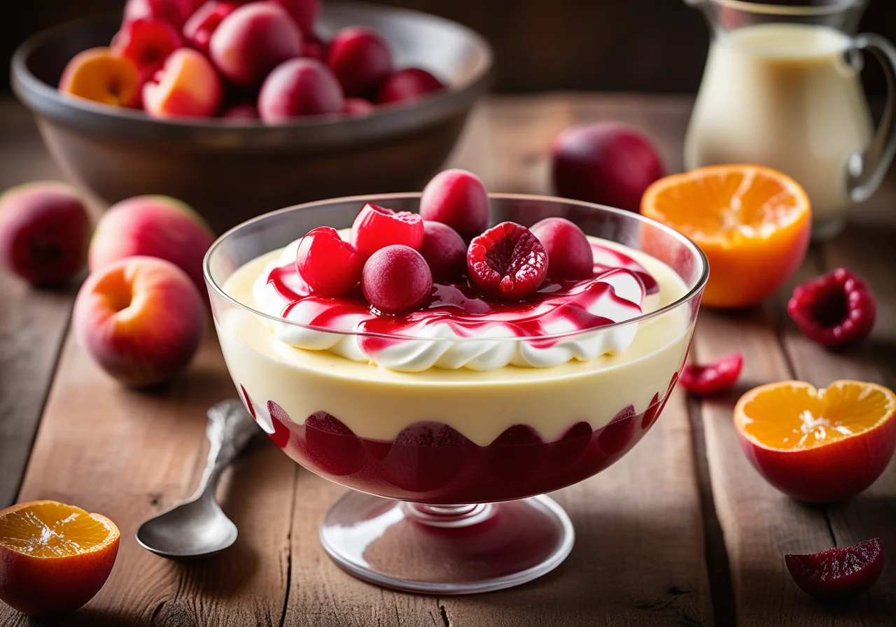 Rhubarb Compote with Vanilla Cream