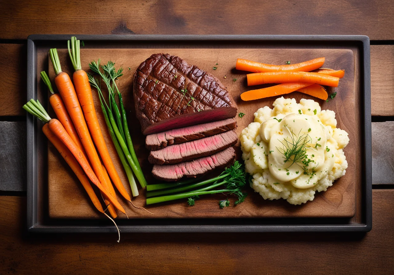 Beef Steak with Vegetable Topping