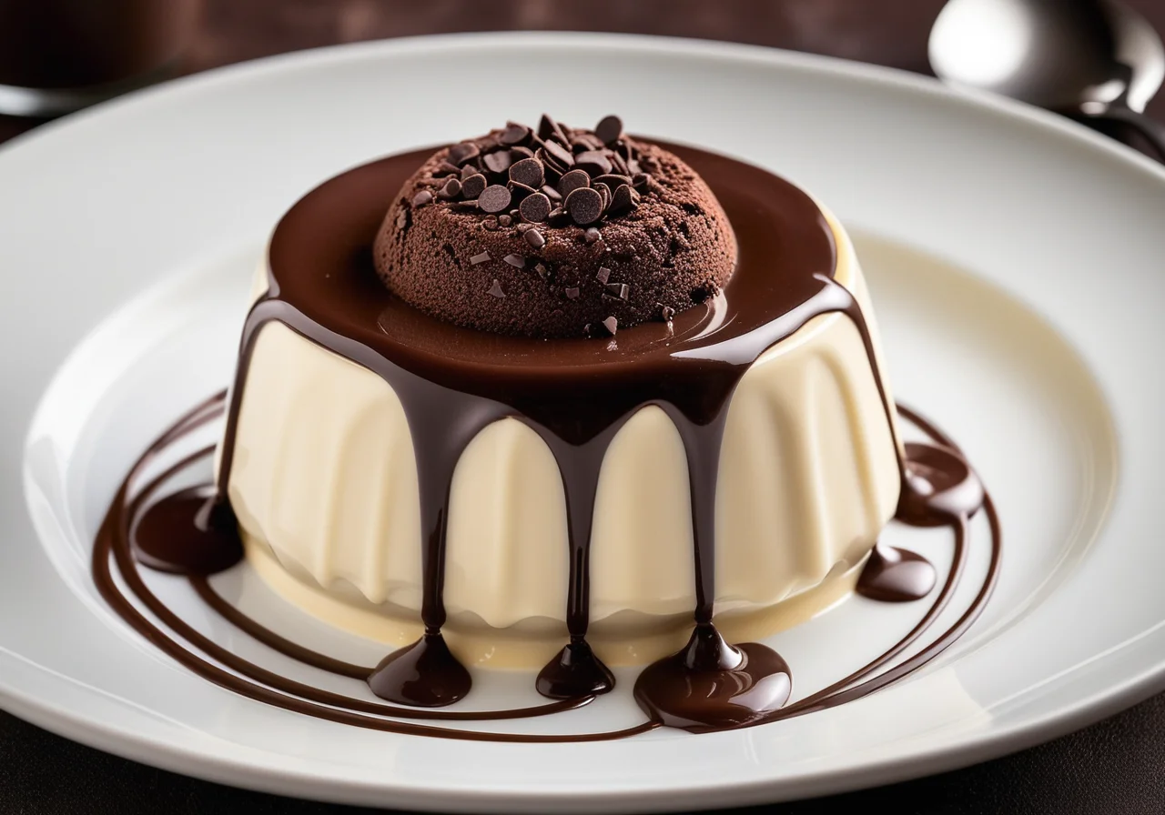 Chocolate Pudding with Vanilla Sauce
