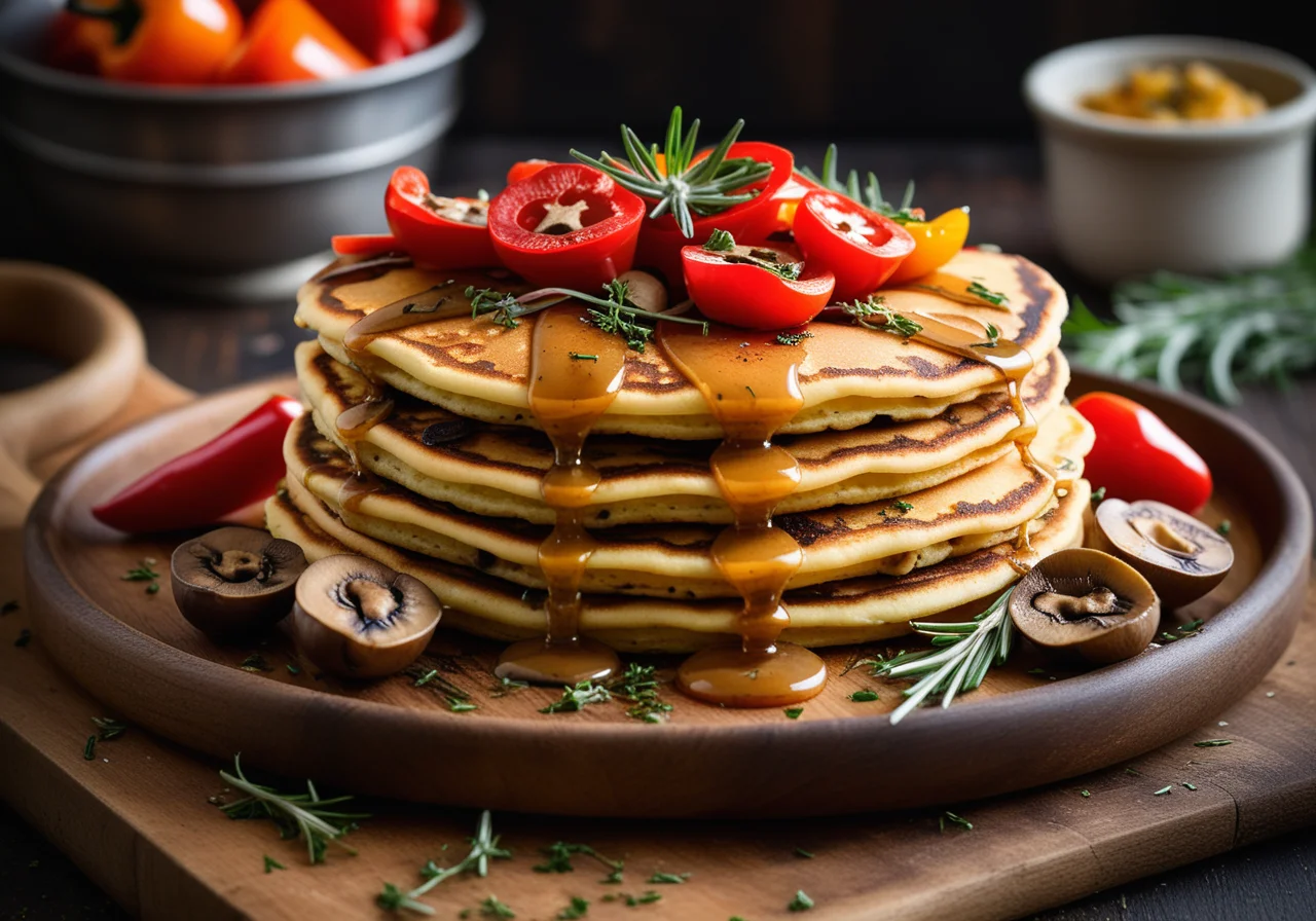 Savory Mushroom and Bell Pepper Pancake